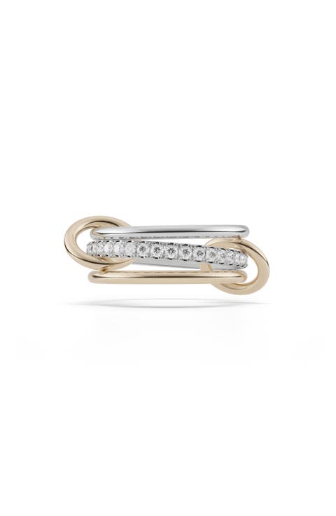 Junia Diamond Pavé Linked Stack Ring