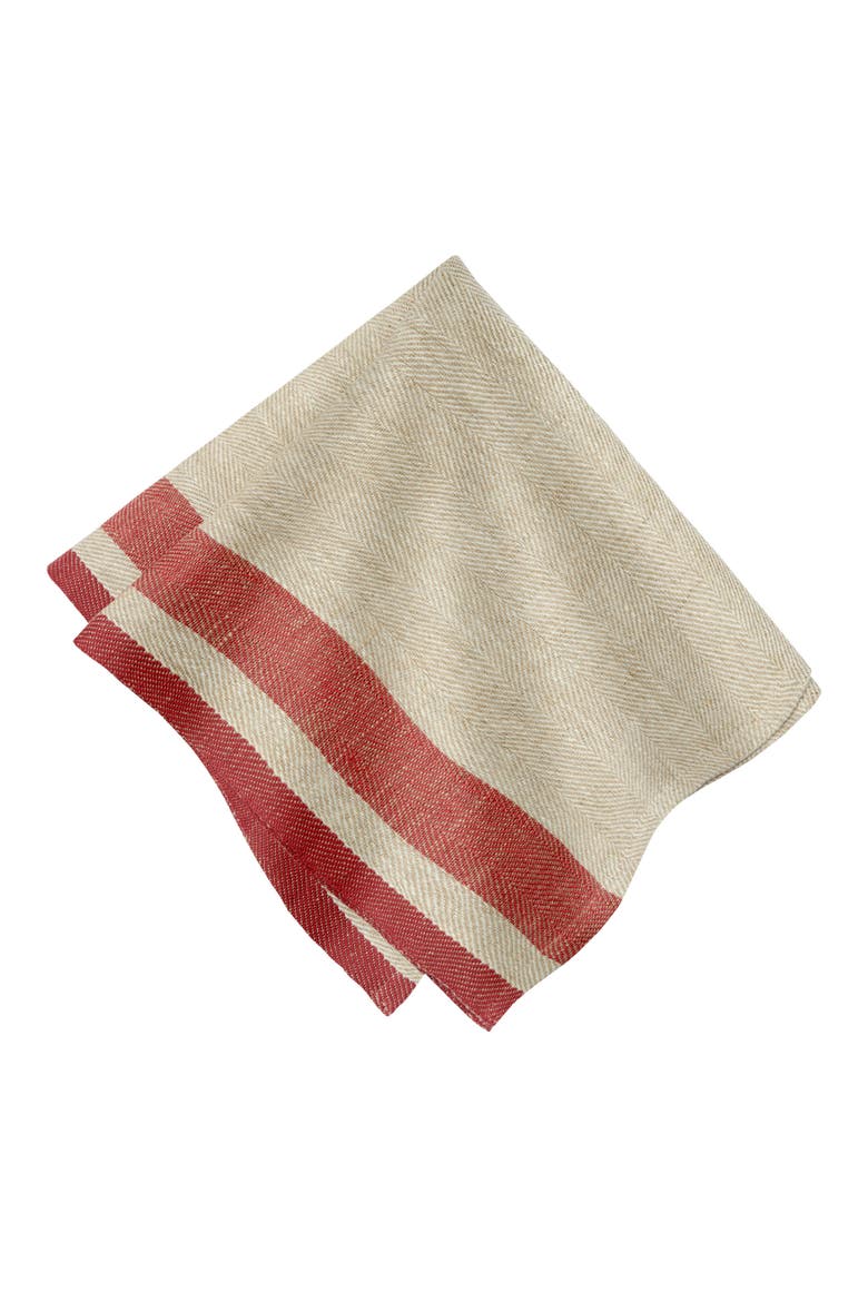 Gordes Napkins - Set of 4, Alternate, color, Red, Natural 20" x 20"