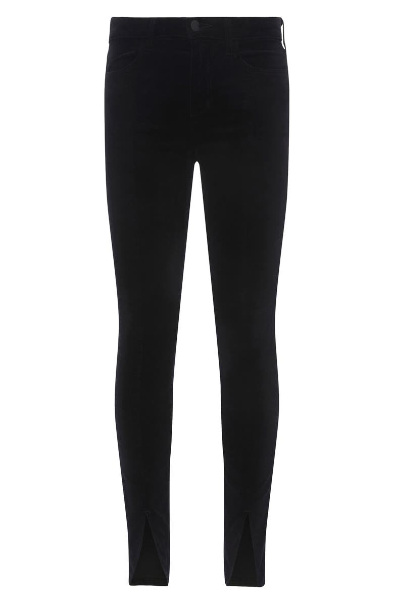 L'AGENCE Jyothi High Waist Split Ankle Skinny Jeans, Alternate, color, Noir