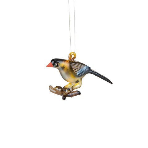 Goldfinch Glass Christmas Xmas Ornament