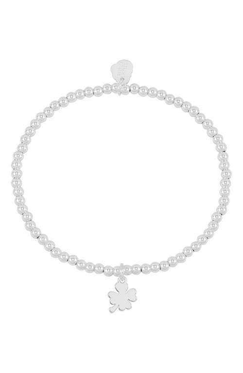 Estella Bartlett Sienna Clover Beaded Stretch Bracelet In Metallic