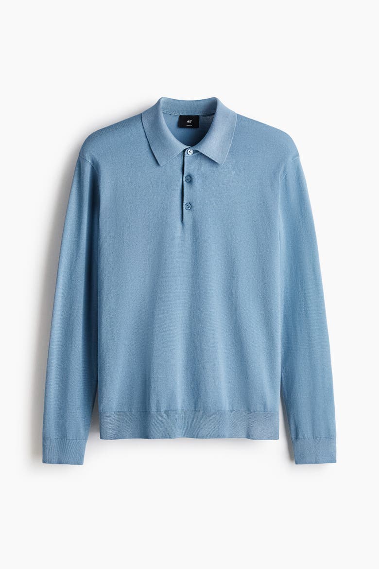 Regular Fit Fine-knit Polo Shirt, Alternate, color, Blue
