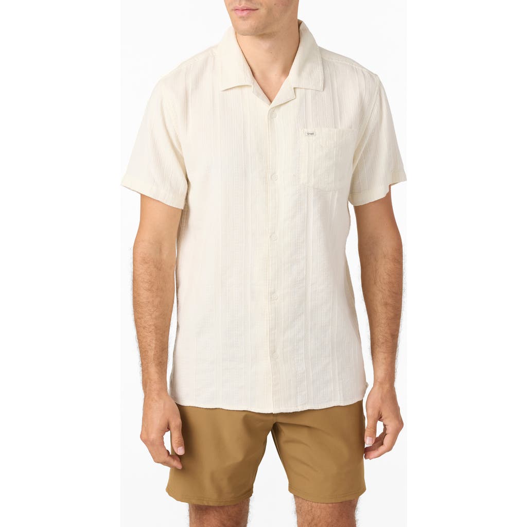 O'neill O'riginals Dobby Stripe Camp Shirt In Neutral
