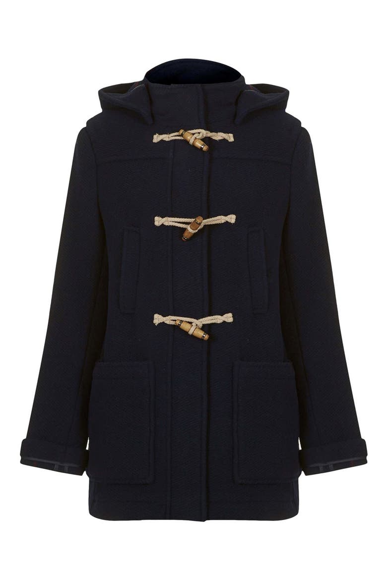 Hooded Duffle Coat, Alternate, color, NAVY BLUE