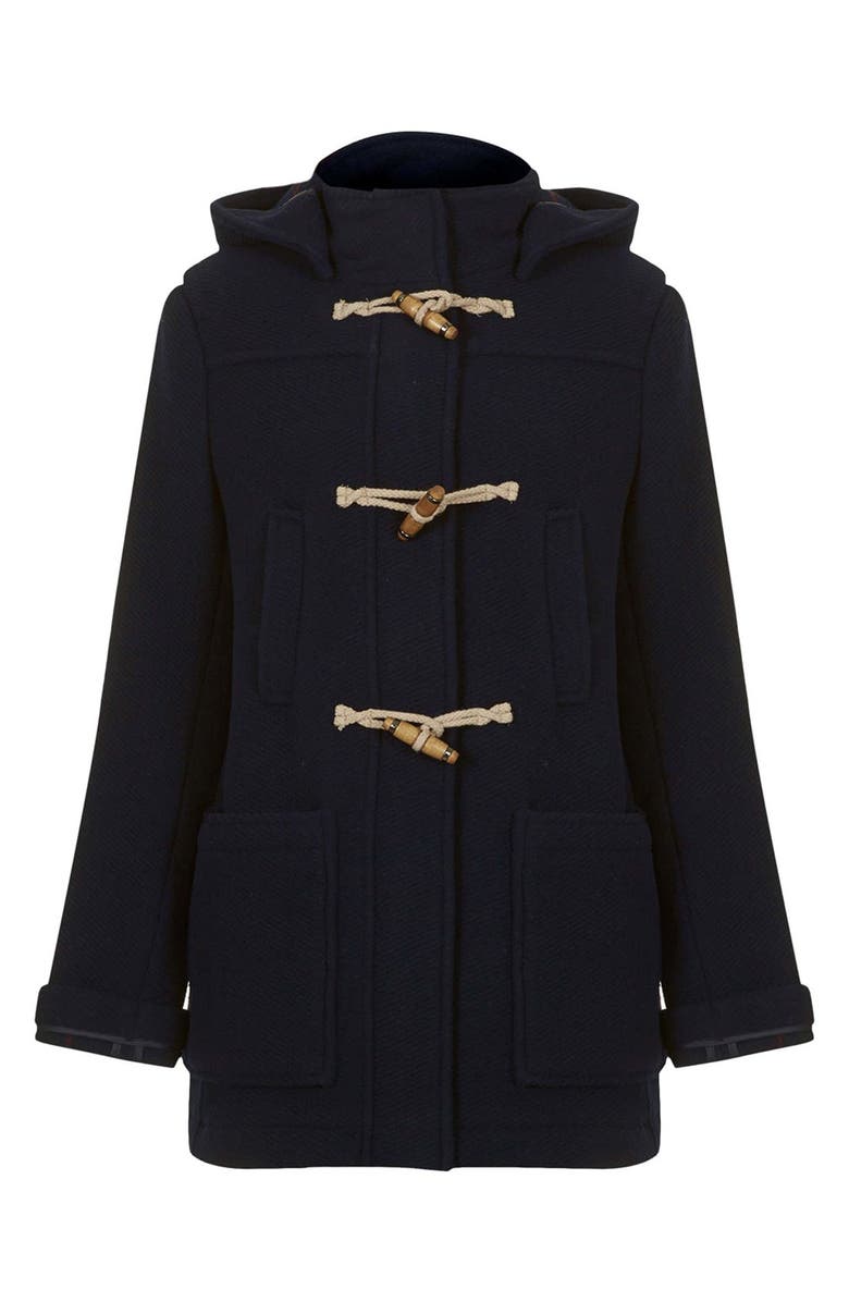 Topshop Hooded Duffle Coat, Alternate, color, 