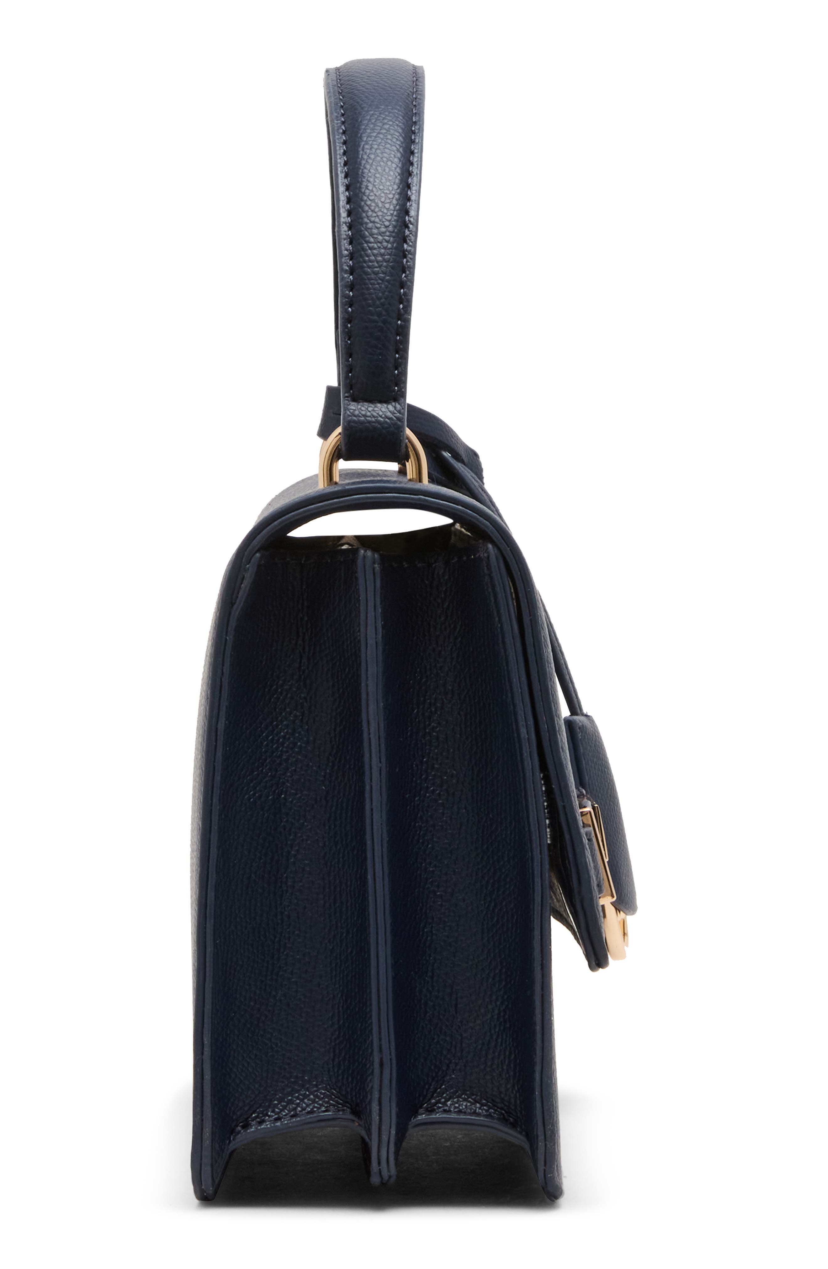 Anne Klein Belt Frame Satchel, Alternate, color, Navy