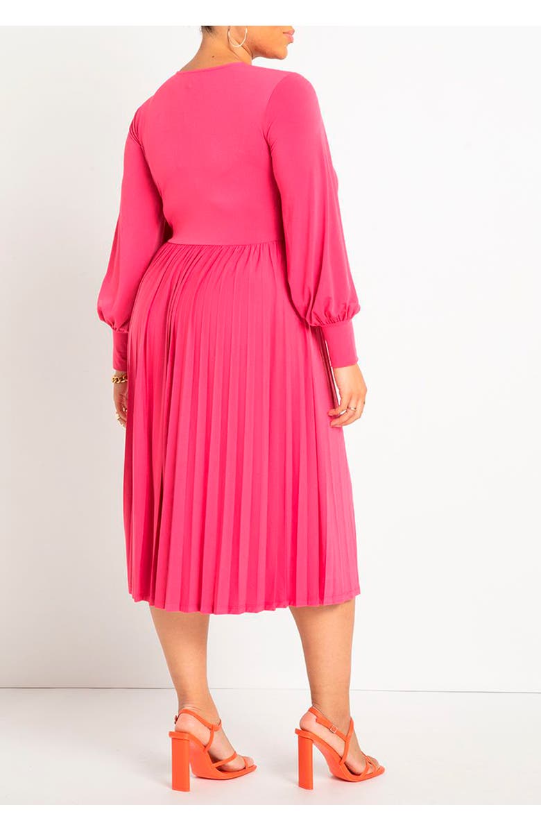 ELOQUII Knot Front Pleated Skirt Dress, Alternate, color, Lilac Rose