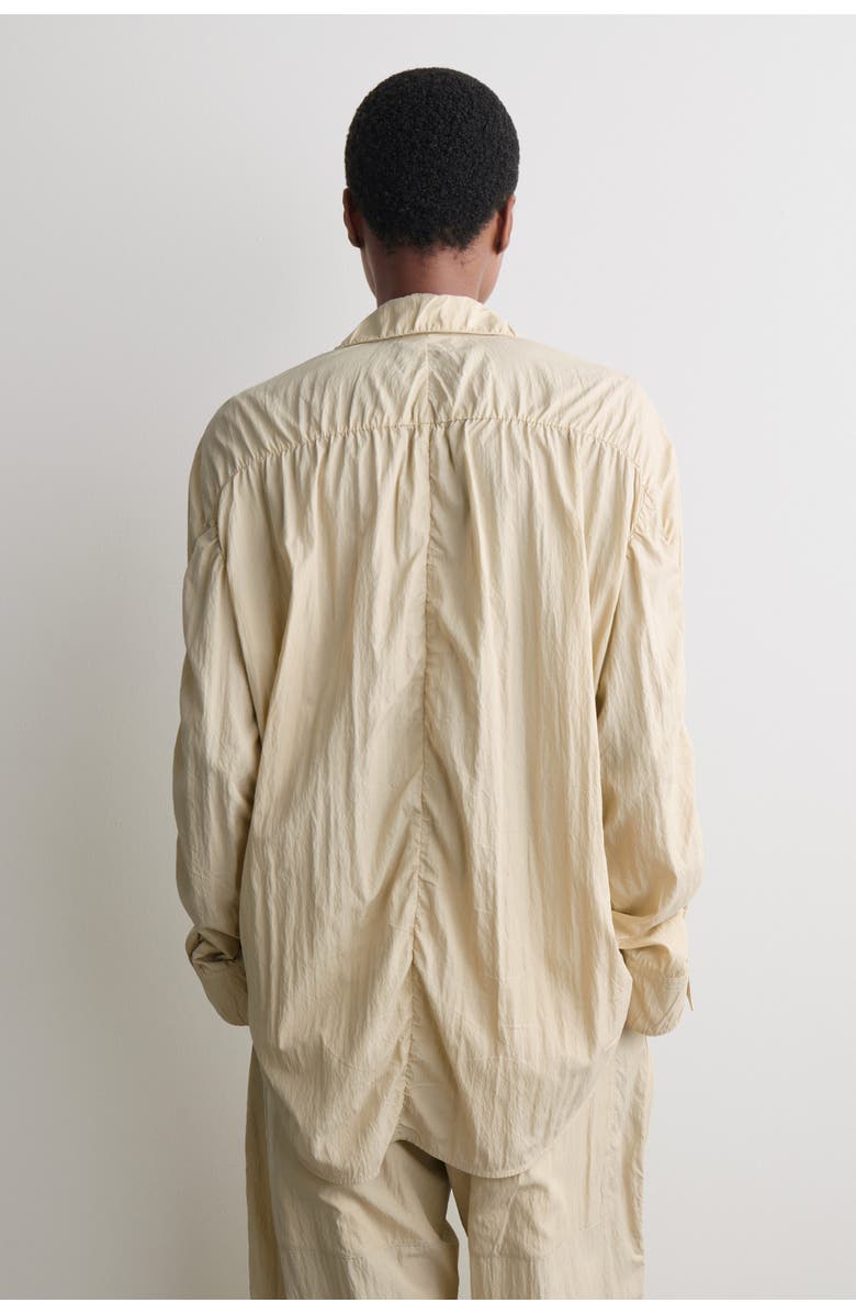 COS Crinkled-Silk Shirt, Alternate, color, Light Beige