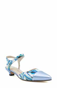 Aosta Ankle Strap Pointed Cap Toe Pump