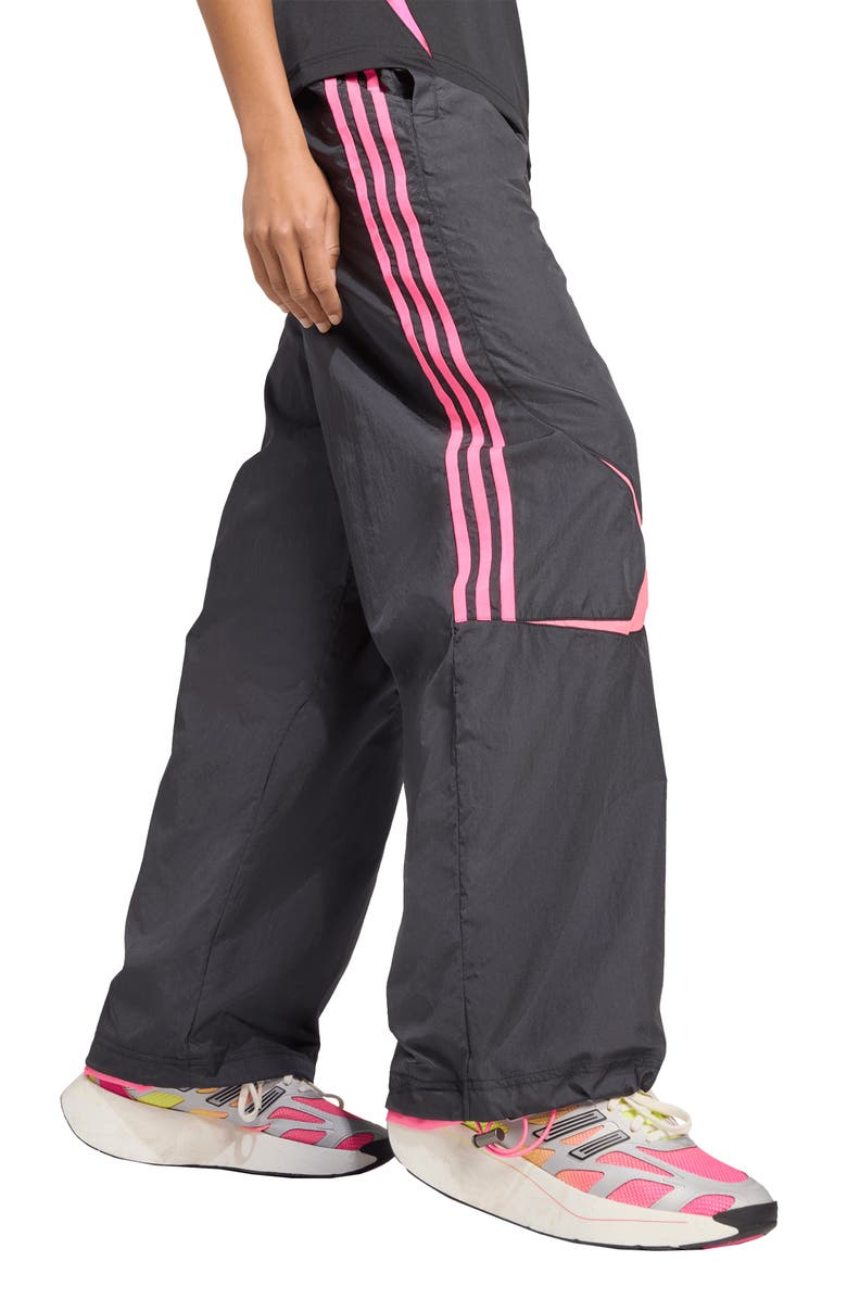 adidas Originals Teamgeist Oversize Recycled Nylon Track Pants, Alternate, color, Black/Selu