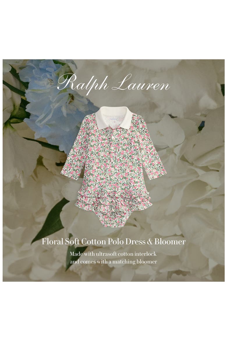 Floral Cotton Polo Dress & Bloomers Set, Alternate, color, SYLVAN FLORAL