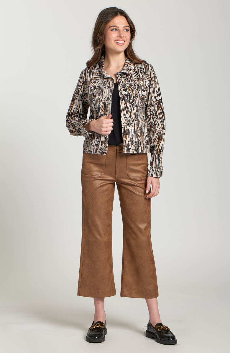 APNY Printed Denim Jacket, Alternate, color, Off White/ Black