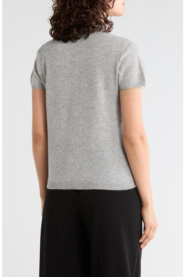 Short Sleeve Cashmere Polo Sweater, Alternate, color, GREY
