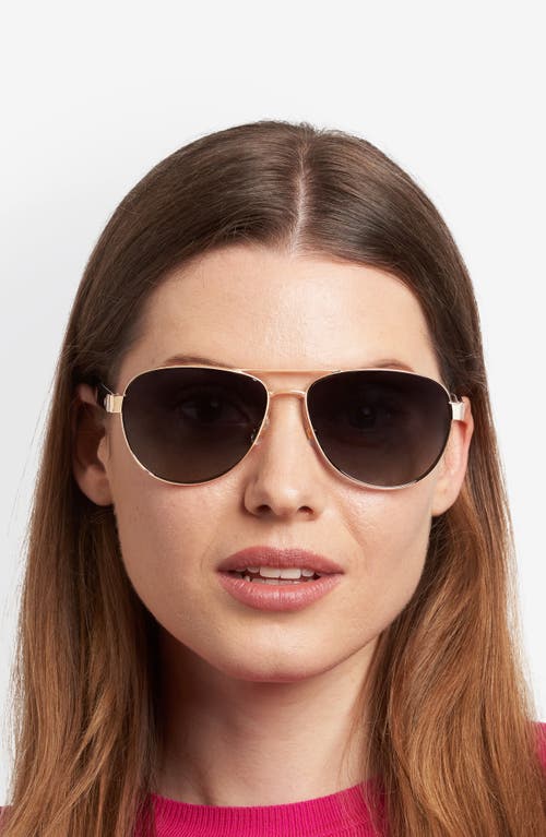 Kate Spade New York Polina 61mm Polarized Gradient Pilot Sunglasses In Gold