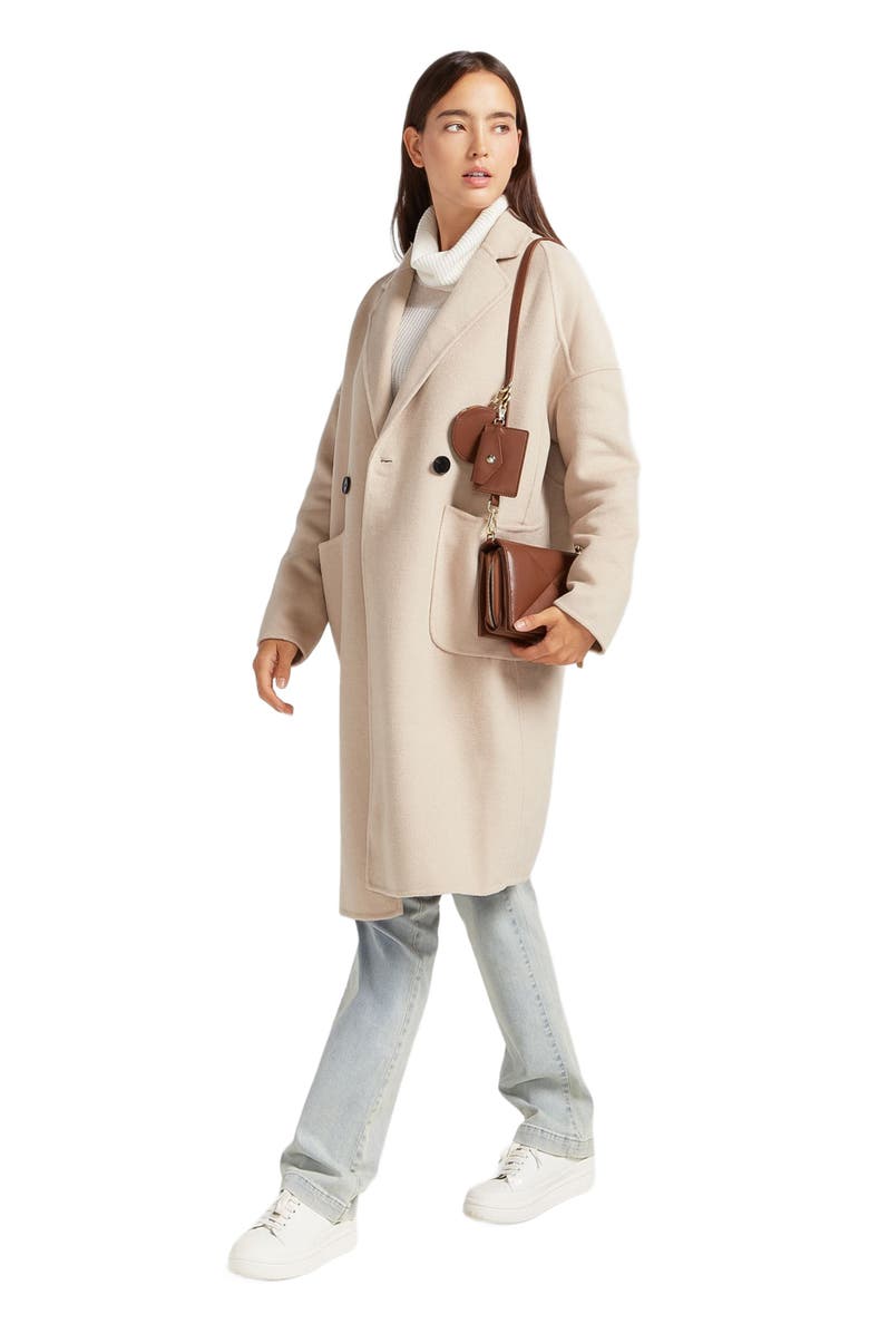 Belle & Bloom Publisher Double Breasted Wool Blend Coat, Alternate, color, Sand