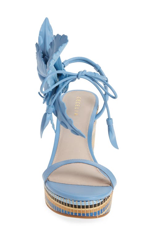 Cecelia New York Lily Platform Wedge Sandal In Blue Multi