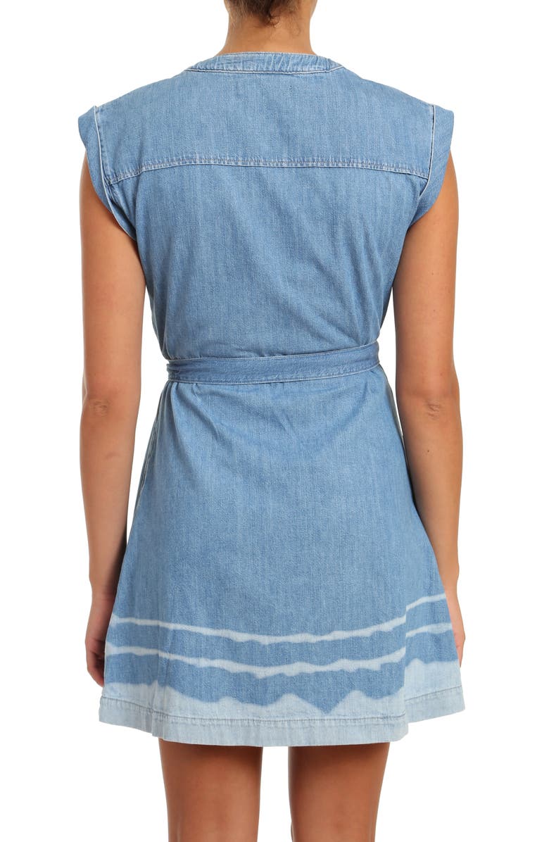 Mavi Jeans Carrie Denim Wrap Minidress, Alternate, color, Light Denim