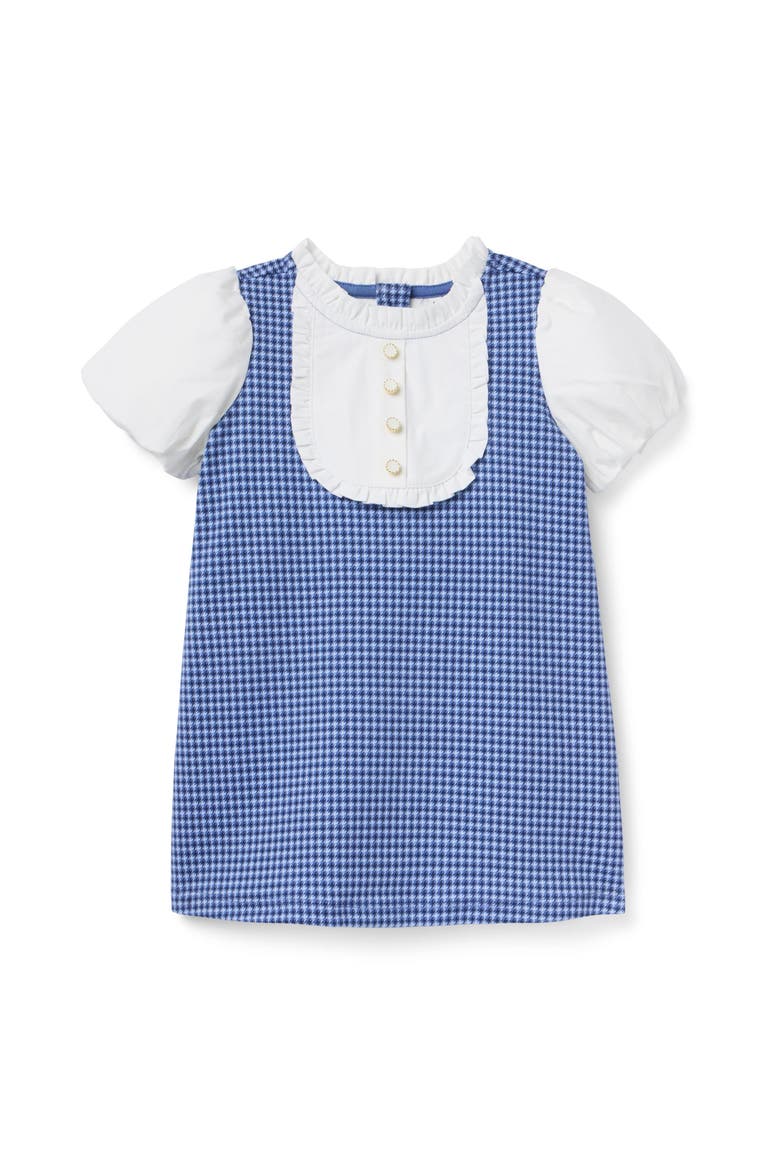 Houndstooth Puff Sleeve Dress, Main, color, Blue