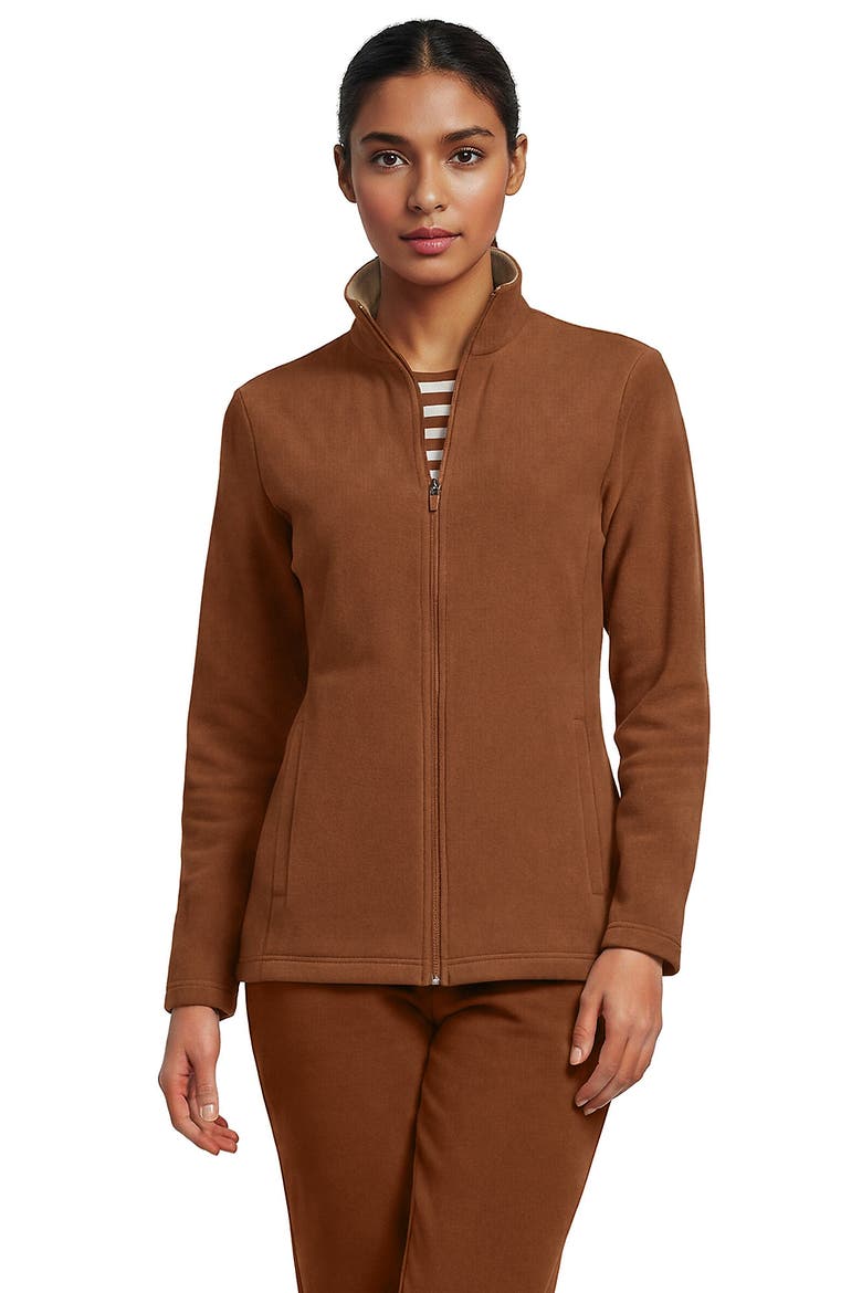 Anyweather Fleece Full Zip Jacket, Main, color, Rich Ginger Brown/Light Camel