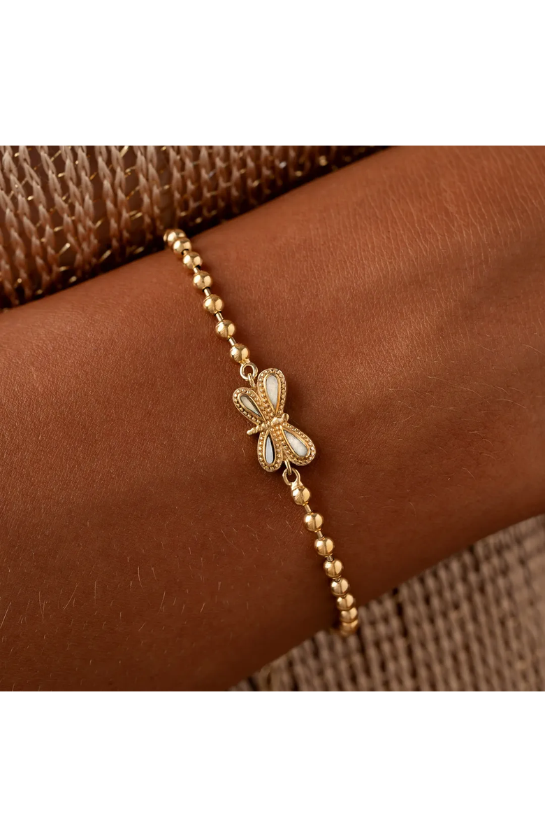 Karma and Luck Spiritual Renewal Rainbow Moonstone Dragonfly Gold Bracelet, Alternate, color,