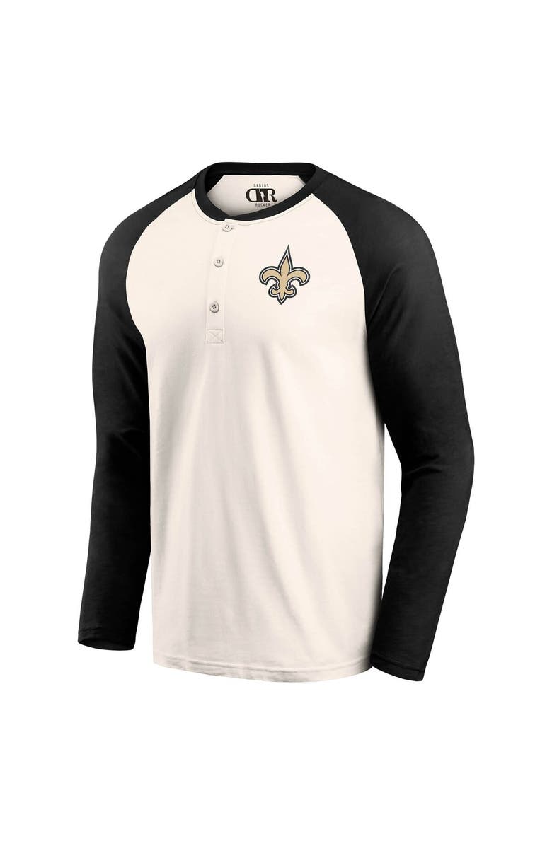 Darius Rucker Collection by Fanatics Men's Darius Rucker Collection by Fanatics Cream/Black New Orleans Saints Raglan Henley T-Shirt, Alternate, color, Cream
