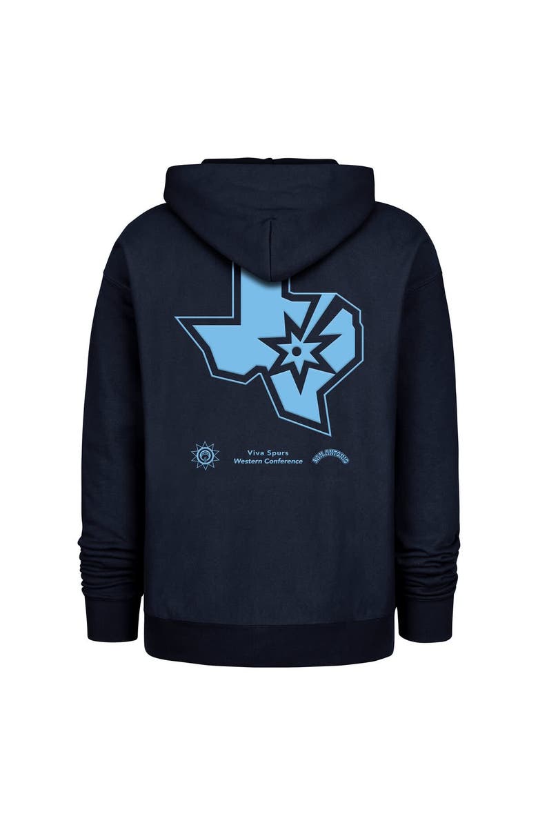 '47 Men's '47  Navy San Antonio Spurs 2024/25 City Edition Double Crossover Foundation Pullover Hoodie, Alternate, color, 