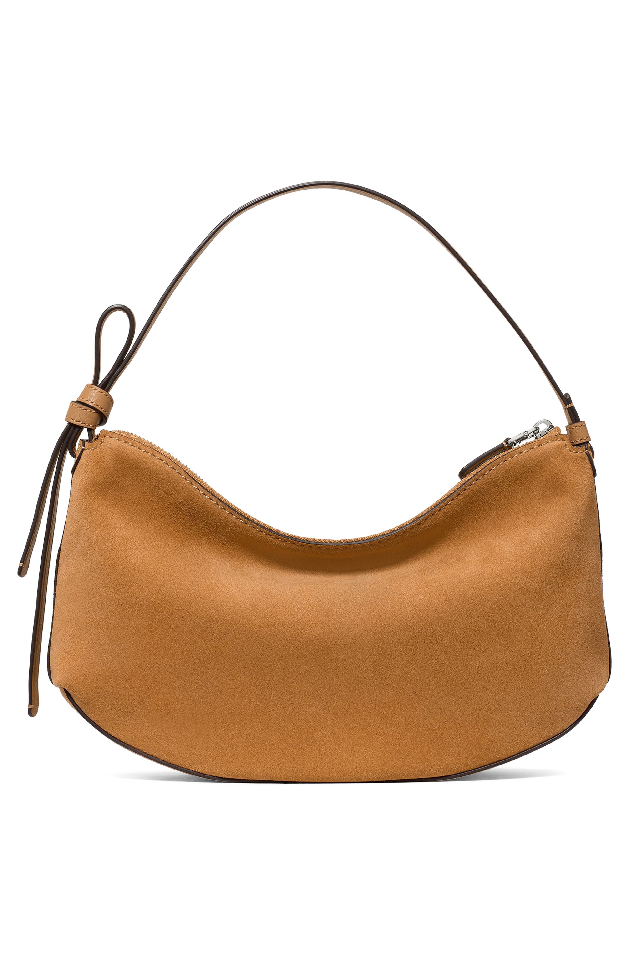 Kate Spade New York loop suede shoulder bag, Alternate, color, Garden Soil