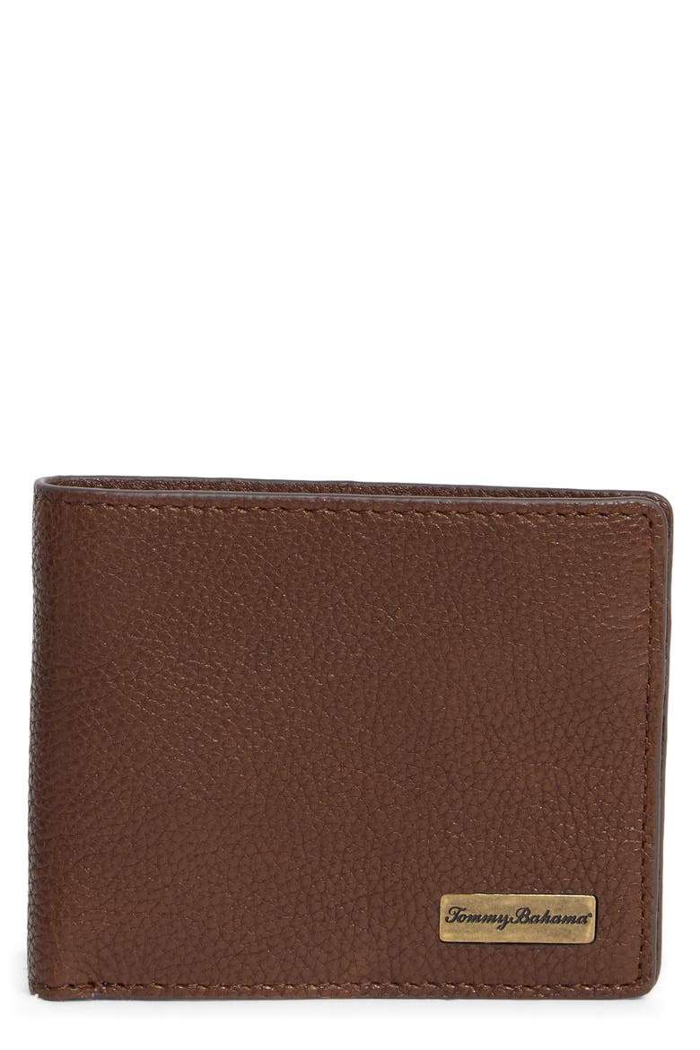 Leather Slimfold Wallet, Main, color, BROWN