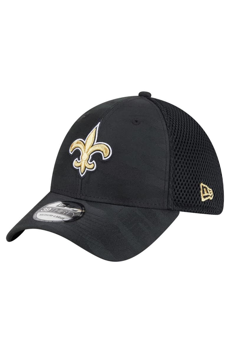 New Era Men's New Era Black New Orleans Saints Active Camo 39THIRTY Flex Hat, Main, color, 