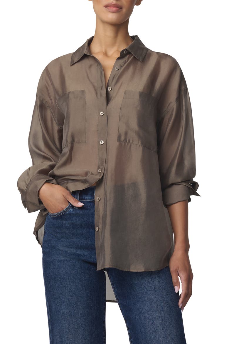 The Organza Boyfriend Shirt, Main, color, PORTOBELLO