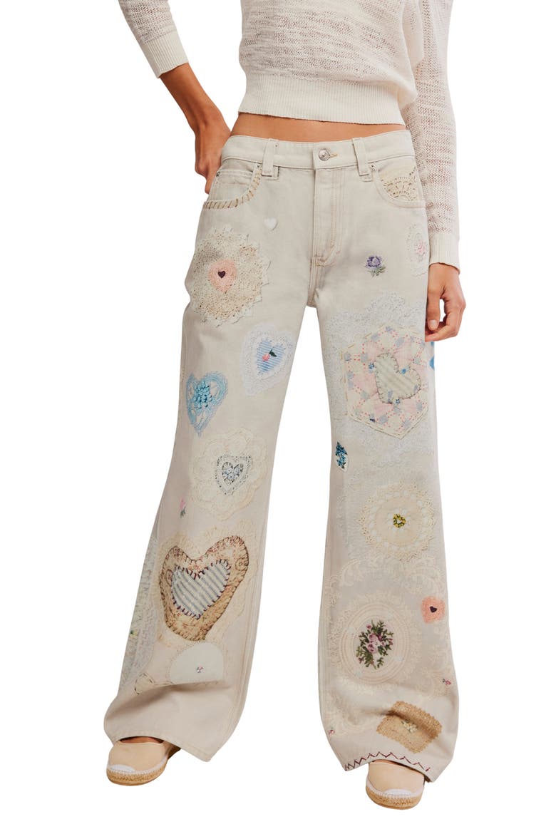 Illusions Slouchy Straight Leg Jeans, Main, color, HEIRLOOM IVORY