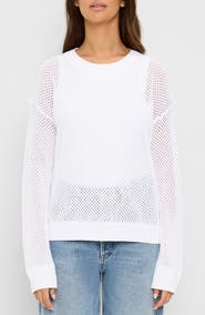 Michael Stars Sara Sheer Cotton Mesh Sweater