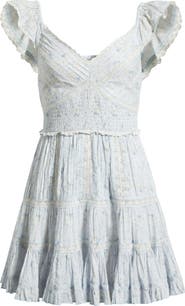 LoveShackFancy Presline Lace & Ruffle Minidress