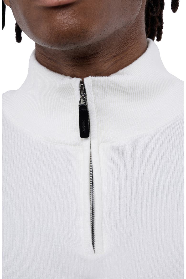 Quarter Zip Mock Neck Sweater, Alternate, color, OFF WHITE