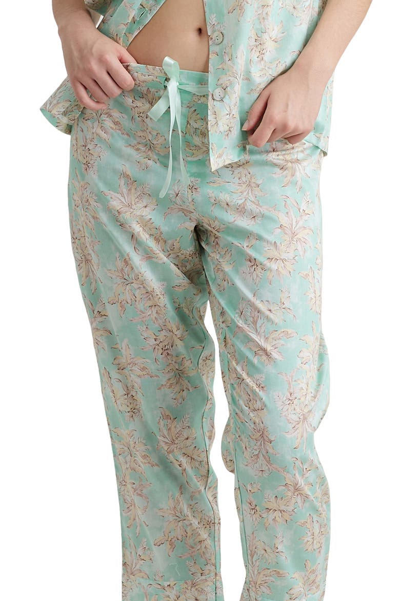 Bridget Crop Cotton Sateen Pajamas, Alternate, color, MINT