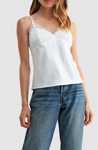 Lace Trim V-Neck Satin Camisole