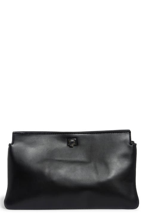 Triplex Faux Leather Clutch