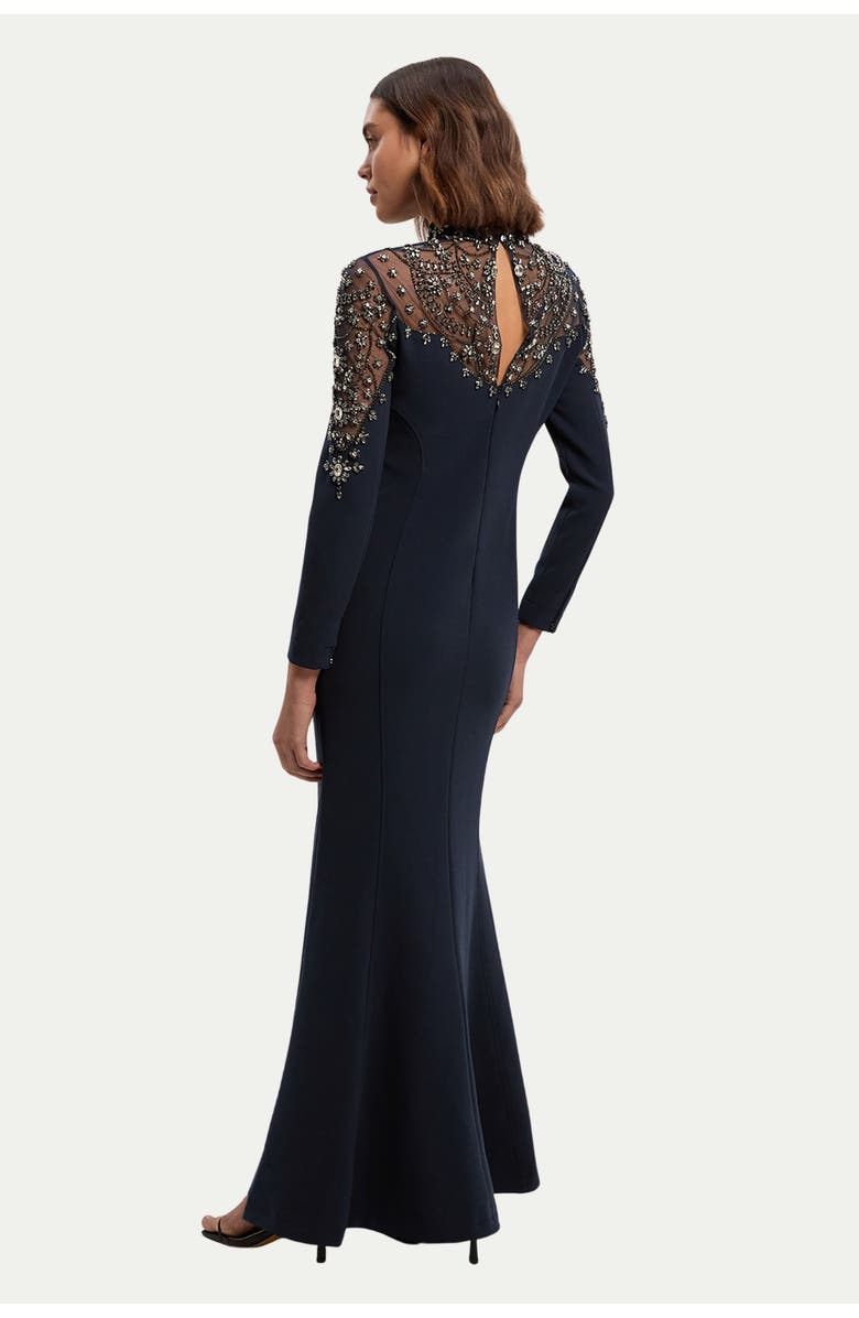Karen Millen Petite Crystal Embellished Maxi Dress, Alternate, color, Midnight