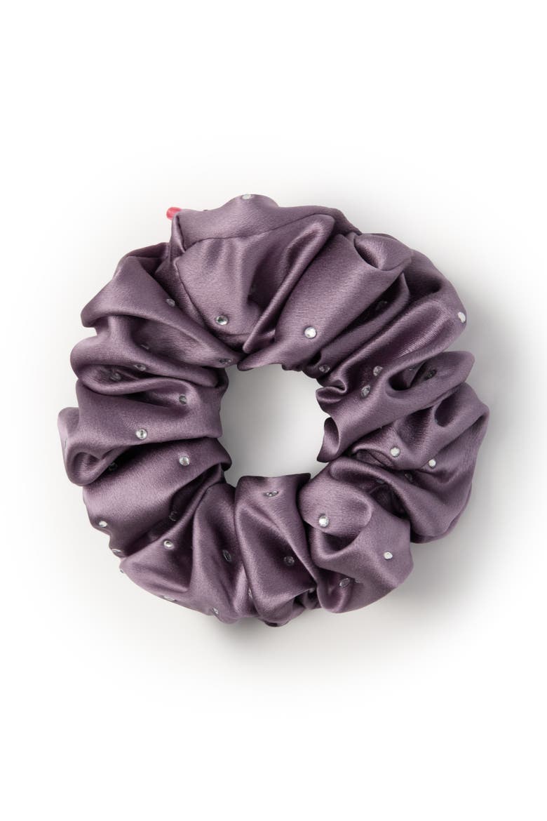 Crystal Twinkle Silk Scrunchie, Main, color, Purple