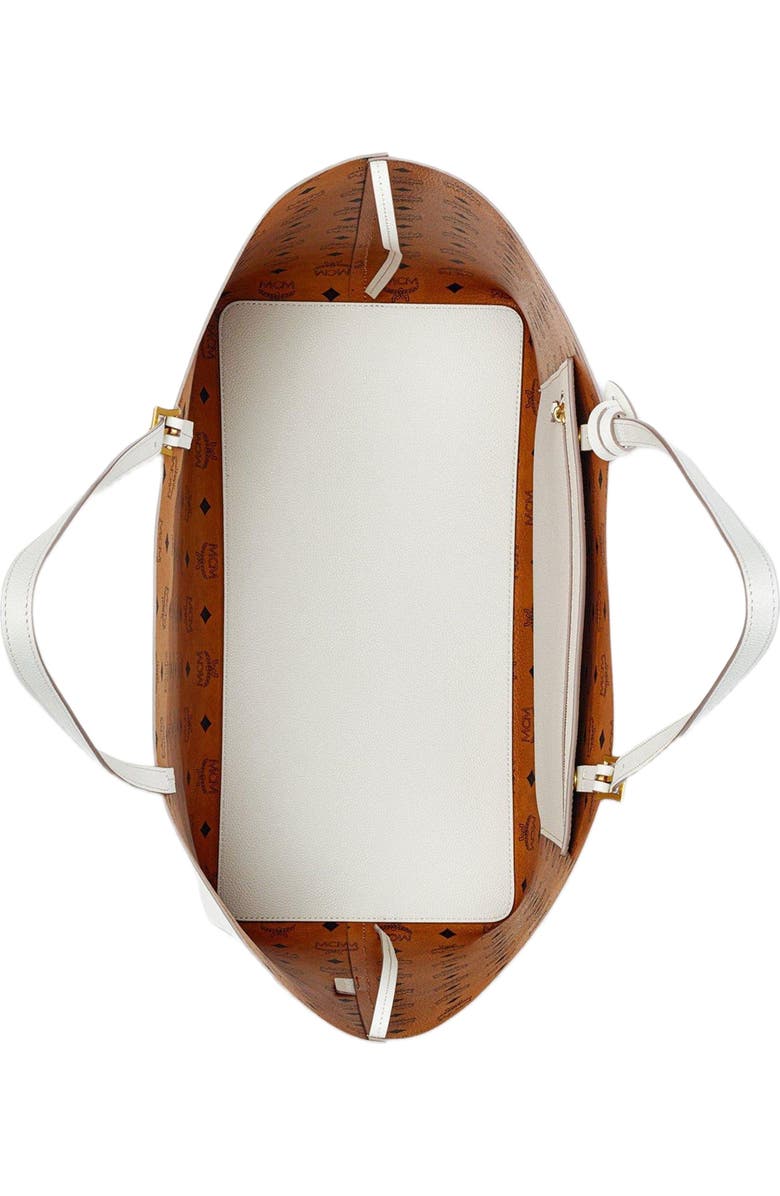 MCM Himmel Shopper in Embossed Logo Leather, Alternate, color,