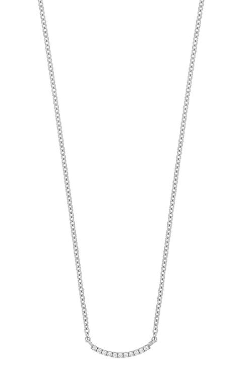 Icon Diamond Curved Bar Pendant Necklace