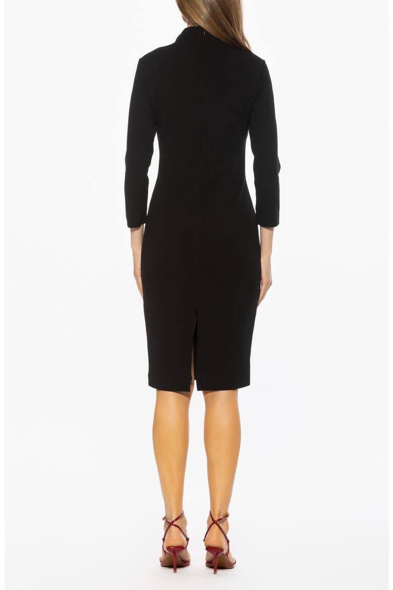 Marais Neck Midi Sheath Dress, Alternate, color, BLACK