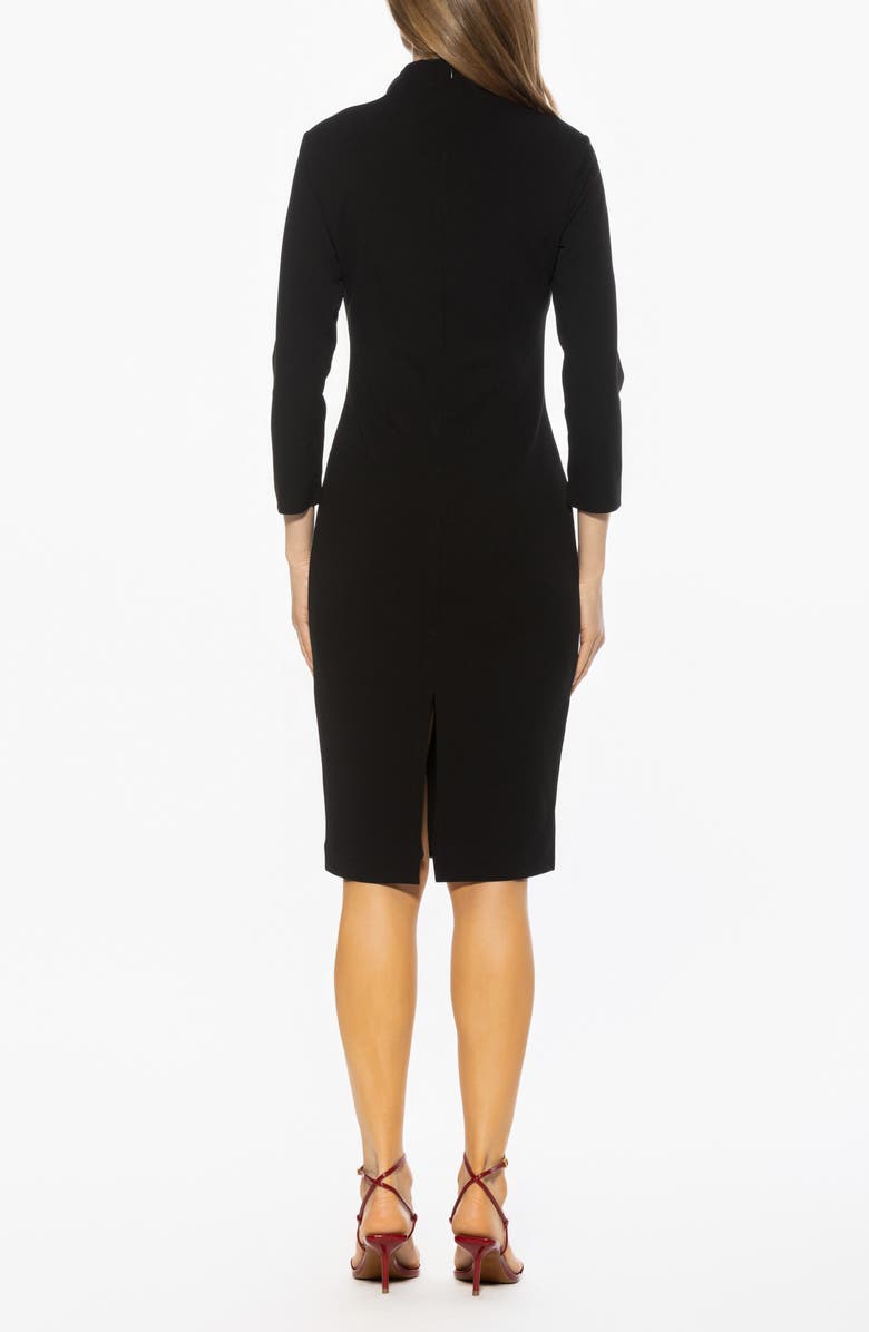 Alexia Admor Marais Neck Midi Sheath Dress, Alternate, color, Black