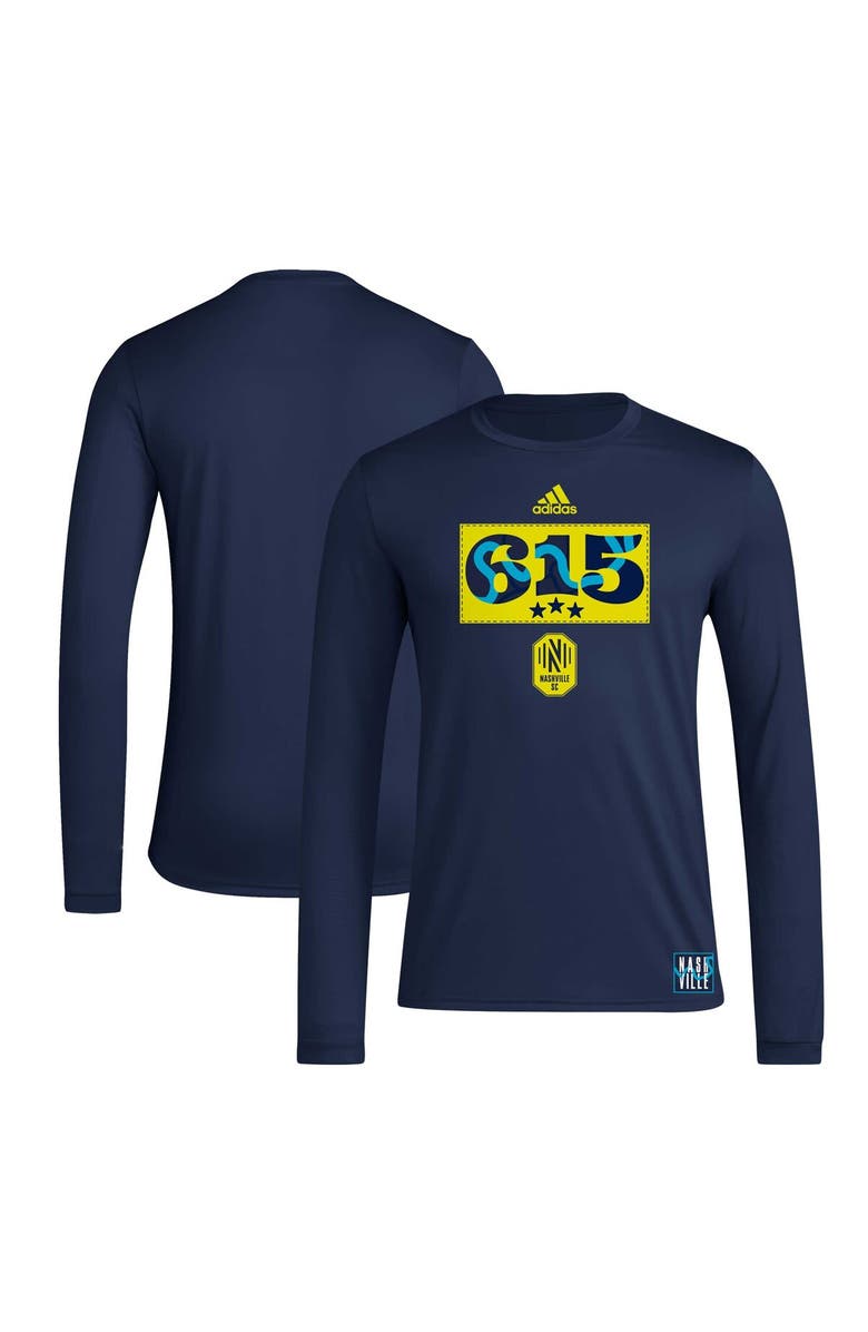 adidas Men's adidas Navy Nashville SC 2024 Jersey Hook AEROREADY Long Sleeve T-Shirt, Alternate, color, 
