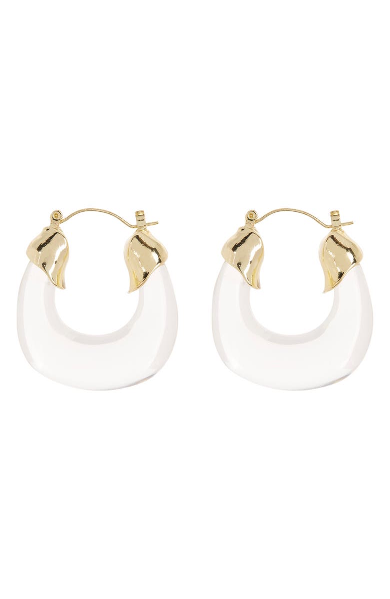 EYE CANDY LOS ANGELES Alora Acrylic Hoop Earrings, Main, color, Gold