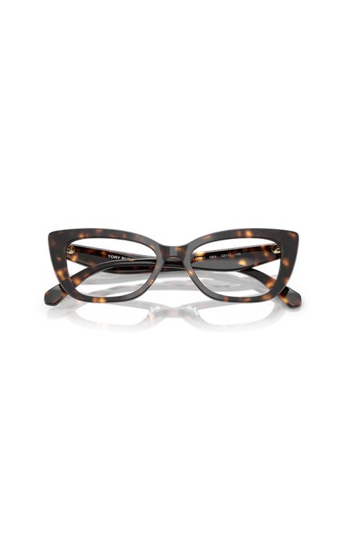 Tory Burch 52mm Cat Eye Optical Glasses In Brown