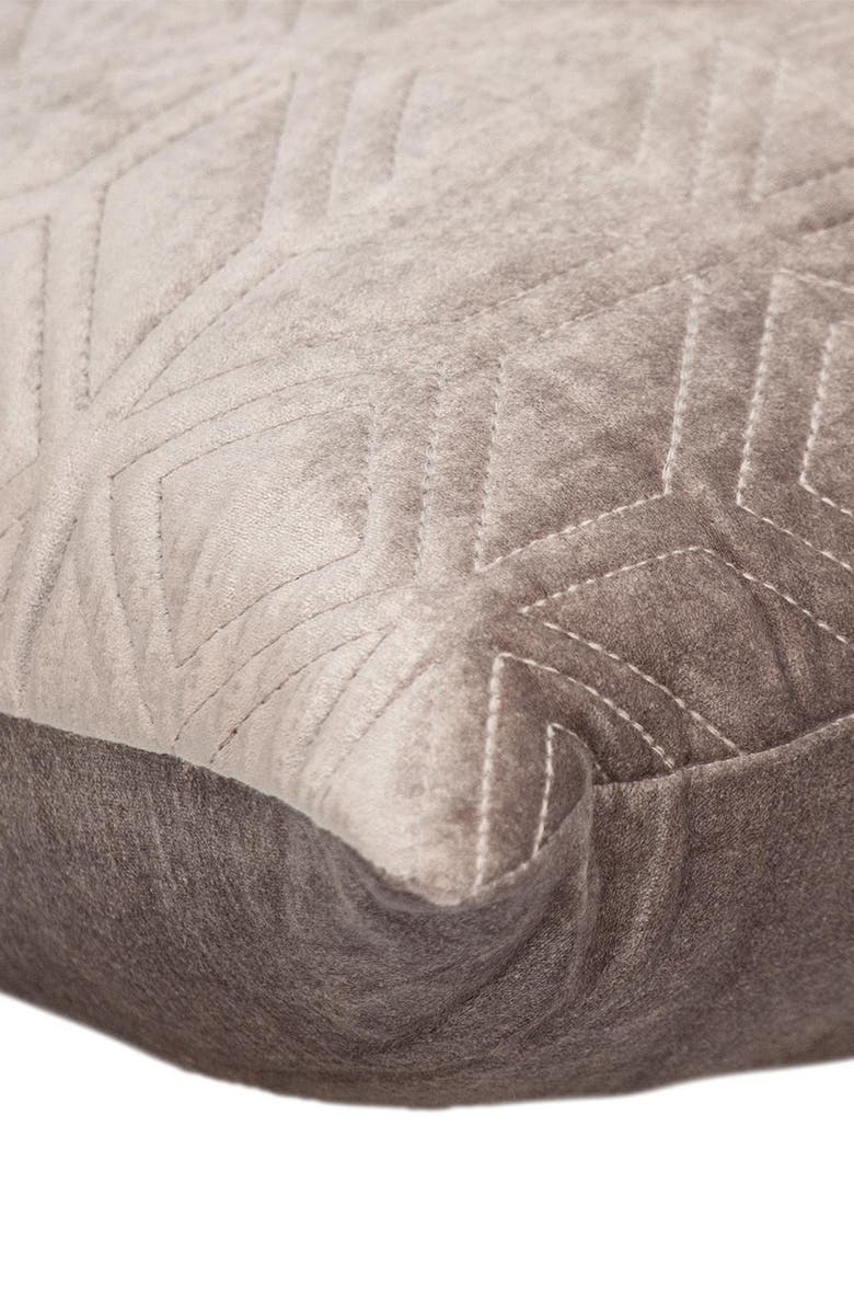 PARKLAND COLLECTION Tufted Velvet Throw Pillow, Alternate, color, Taupe