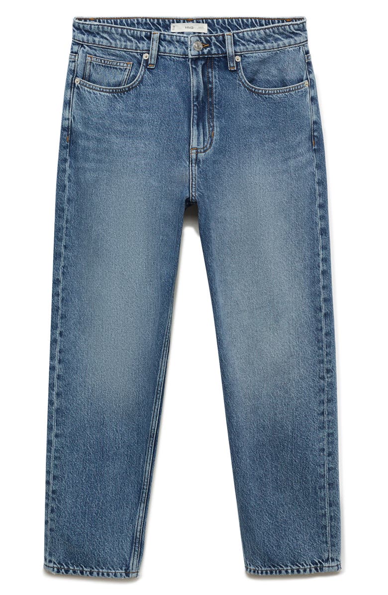 MANGO Crop Tapered Jeans, Alternate, color, Medium Blue
