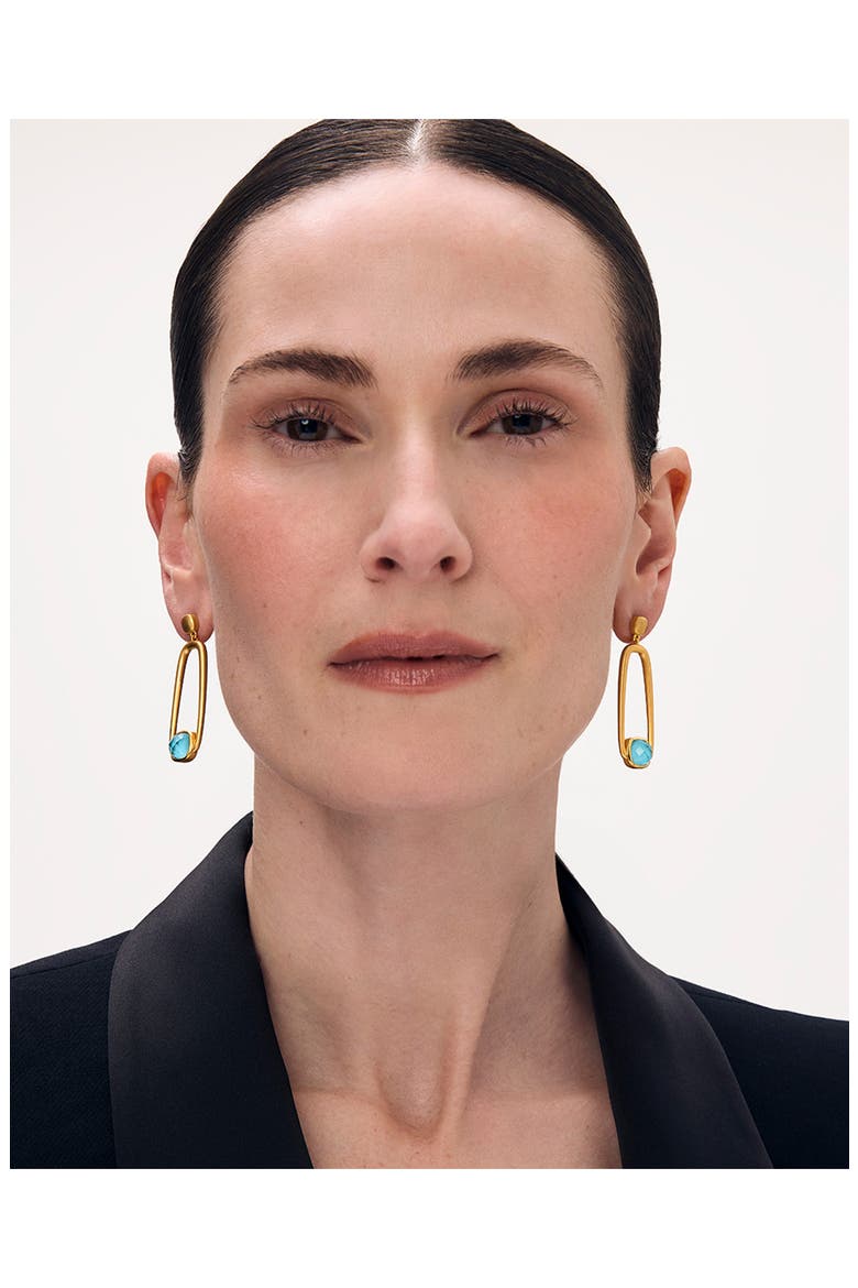 Monterey Long Drop Earrings, Alternate, color, IRIDESCENT TURQUOISE/ GOLD