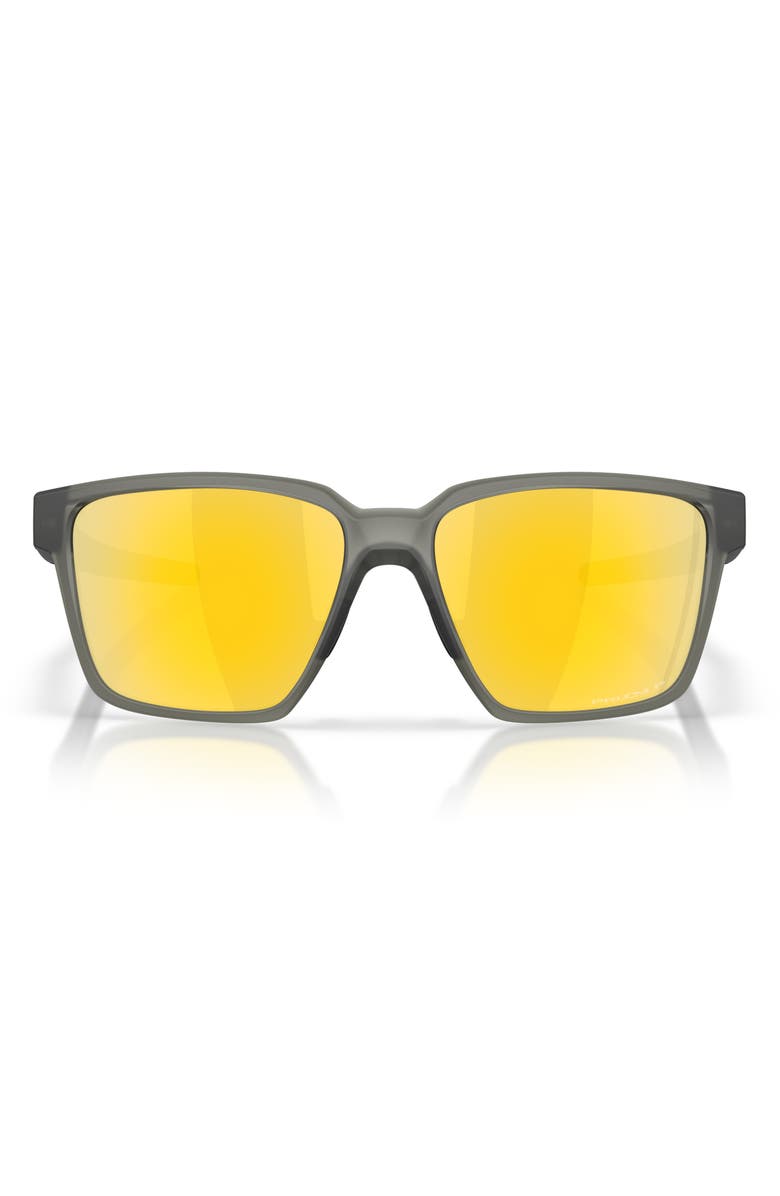 Oakley 57mm Polarized Rectangular Sunglasses, Main, color, Matte Olive Ink / 24K Polar